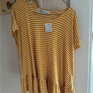 Free People Beach Mustard Striped Top/Beach coverup